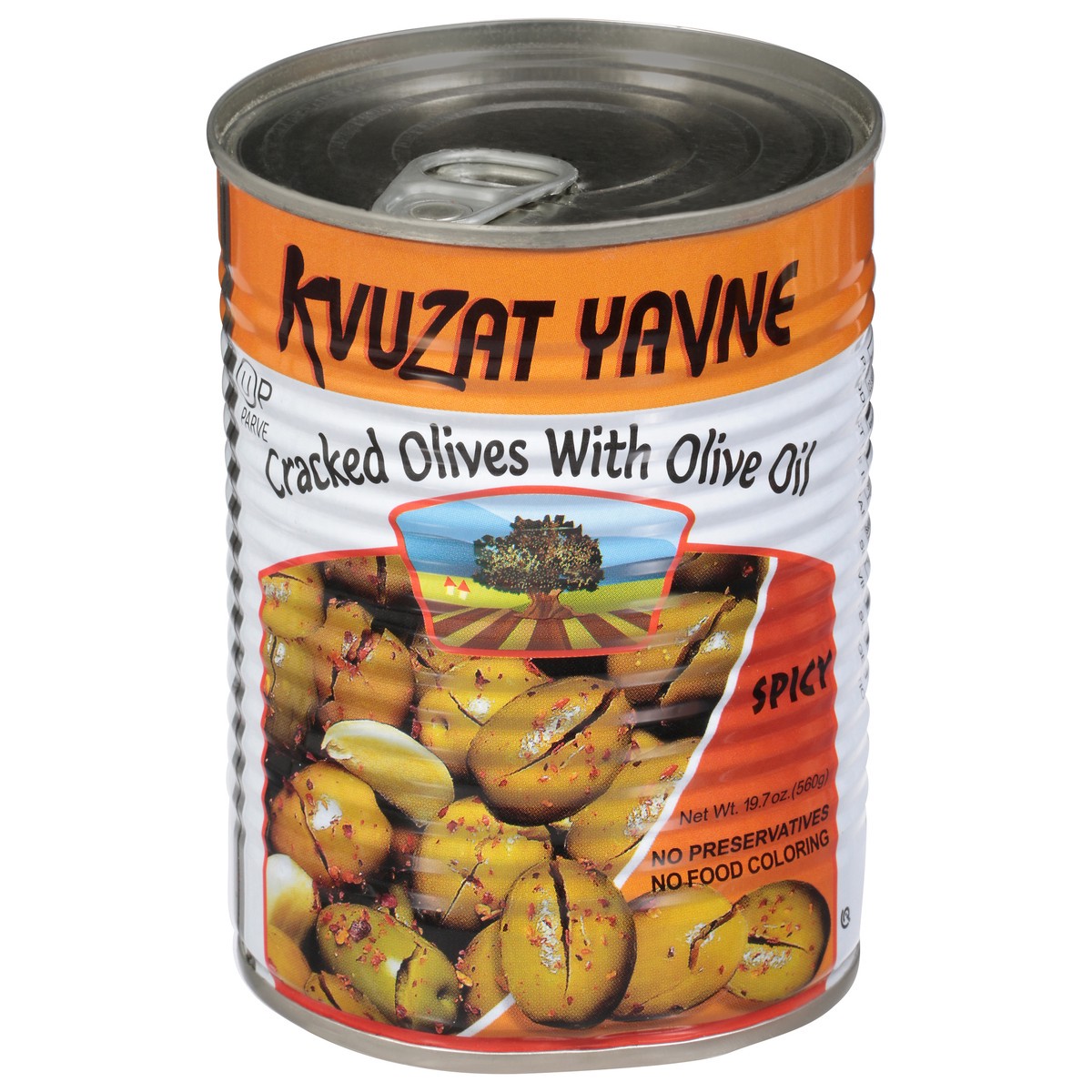slide 1 of 9, Kzuzat Yavne Cracked Olives, Spicy, 19 oz