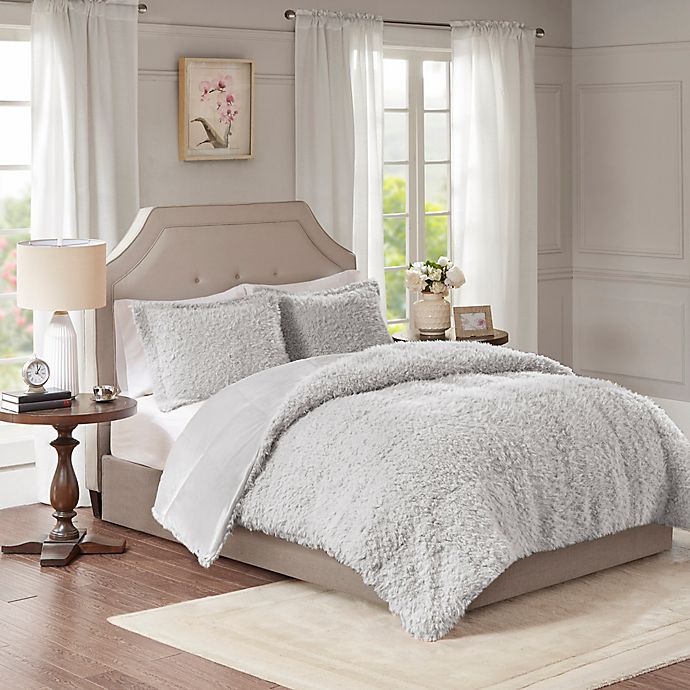 slide 1 of 5, Madison Park Nova Full/Queen Comforter Set - Grey, 1 ct