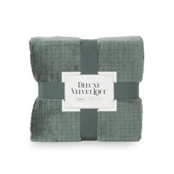 Berkshire Blanket Grid Dobby Velvetloft, 50in x 70 in, Evening Tide