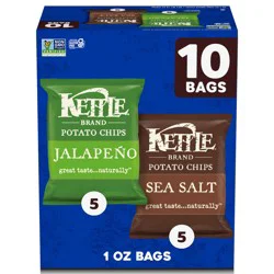 Kettle Brand Sea Salt and Jalapeno Kettle Potato Chips Variety