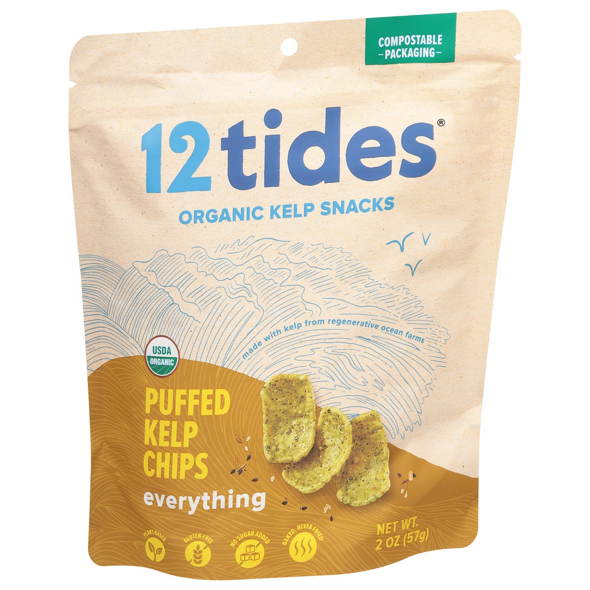 slide 4 of 13, 12 Tides Puffed Everything Kelp Chips 2 oz, 2 oz