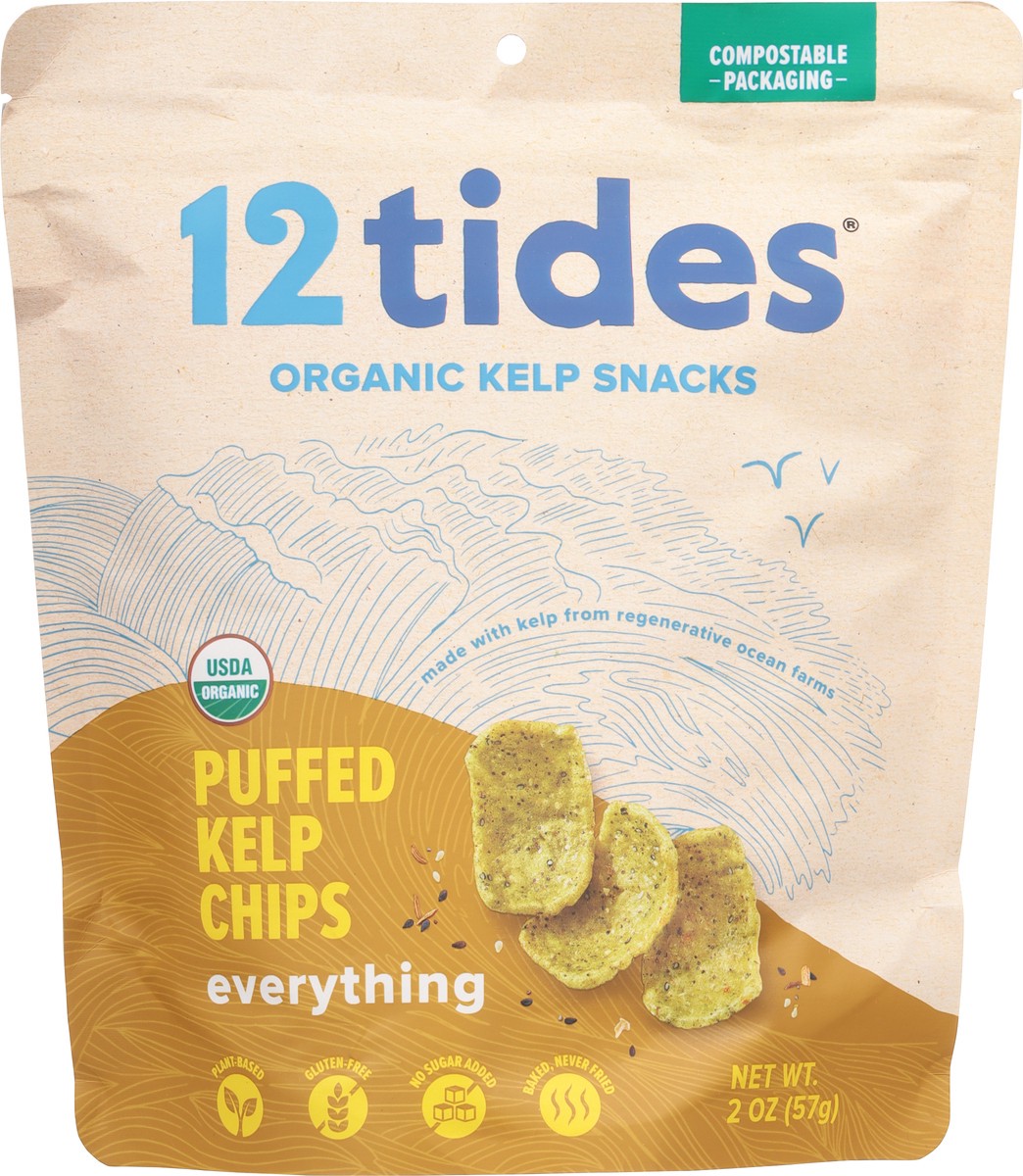 slide 11 of 13, 12 Tides Puffed Everything Kelp Chips 2 oz, 2 oz