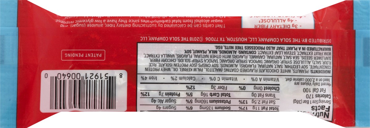 slide 4 of 13, Sola White Chocolate, Vanilla & Caramel Nut Bar 1.34 oz, 1.34 oz