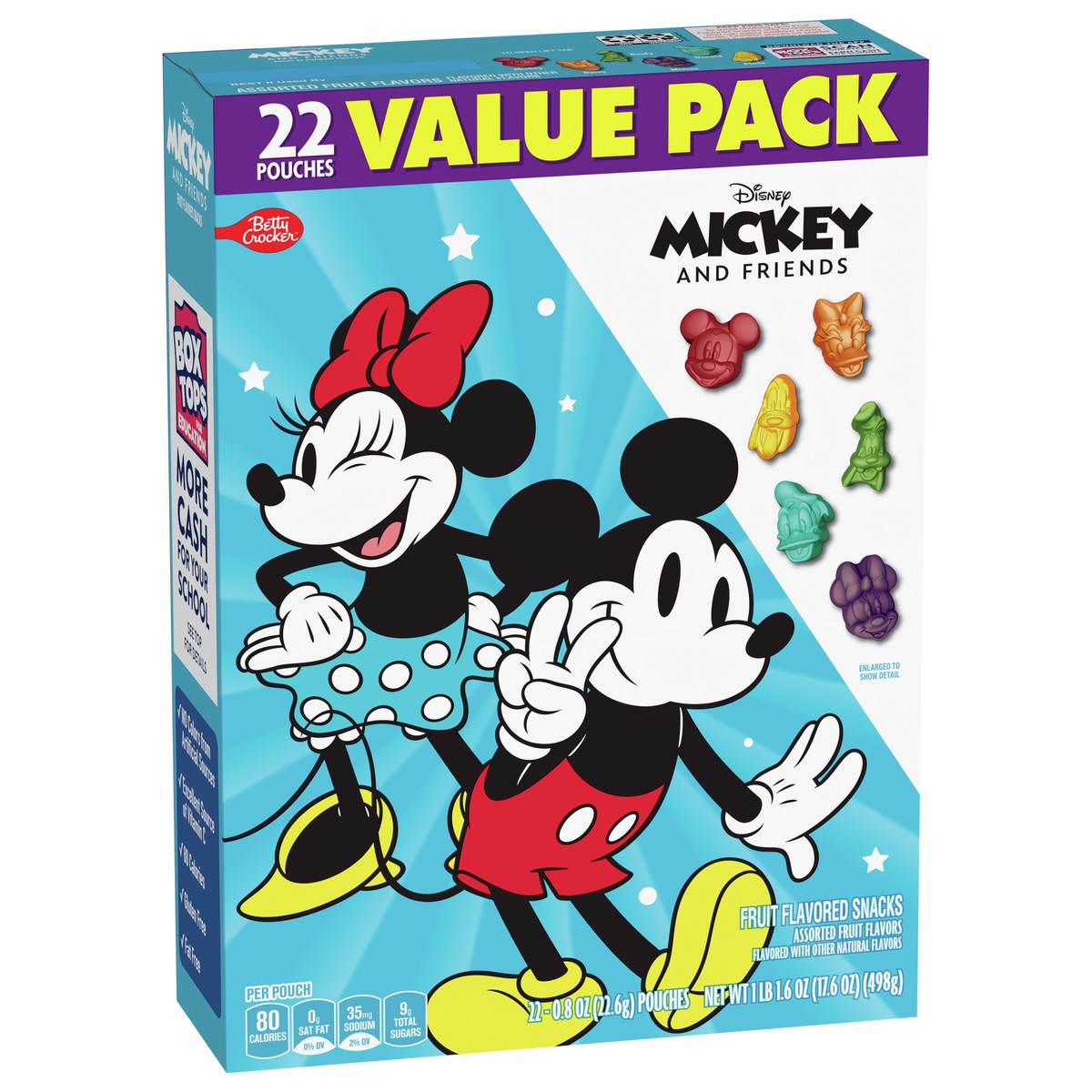 slide 7 of 9, Betty Crocker Micky & Friends Fruit Flavored Snacks, Treat Pouches, Value Pack, 22 ct, 22 ct