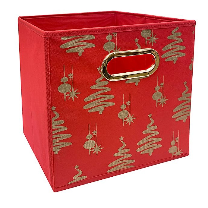 slide 1 of 1, Relaxed Living Merry Christmas Collapsible Storage Bin - Gold, 1 ct