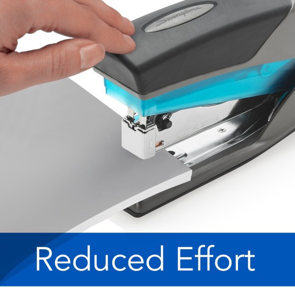 slide 3 of 7, Optima 25 Reduced Effort Stapler, 25 Sheets, Blue/Gray, 1 ct