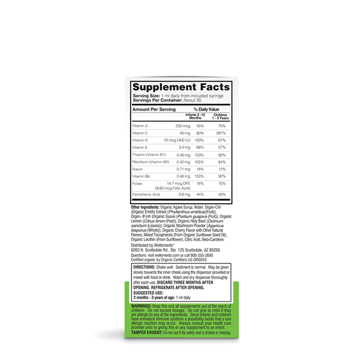 slide 4 of 5, Wellements Organic 2 Months+ Cherry Flavor Multivitamin Drops 1 oz, 1 oz