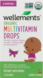 Wellements Organic 2 Months+ Cherry Flavor Multivitamin Drops 1 oz
