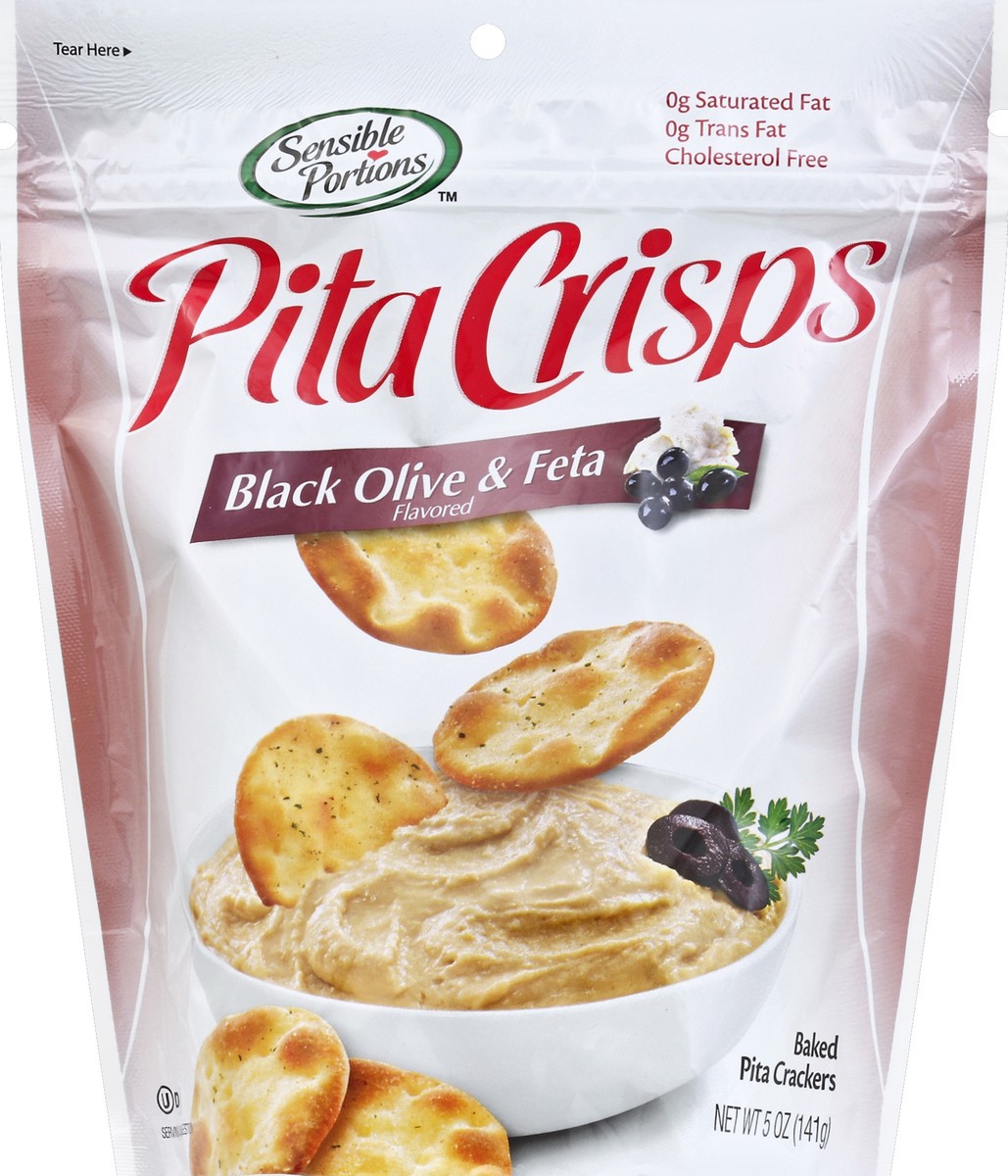 slide 5 of 6, Sensible Portions Pita Bites Black Olive Feta, 5 oz