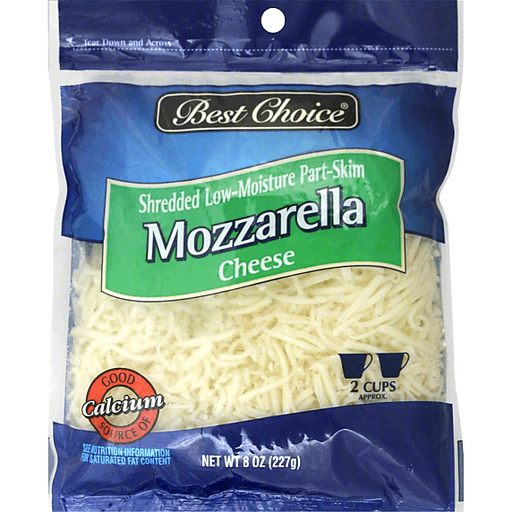 slide 1 of 3, Best Choice Shredded Mozzarella Cheese, 8 oz