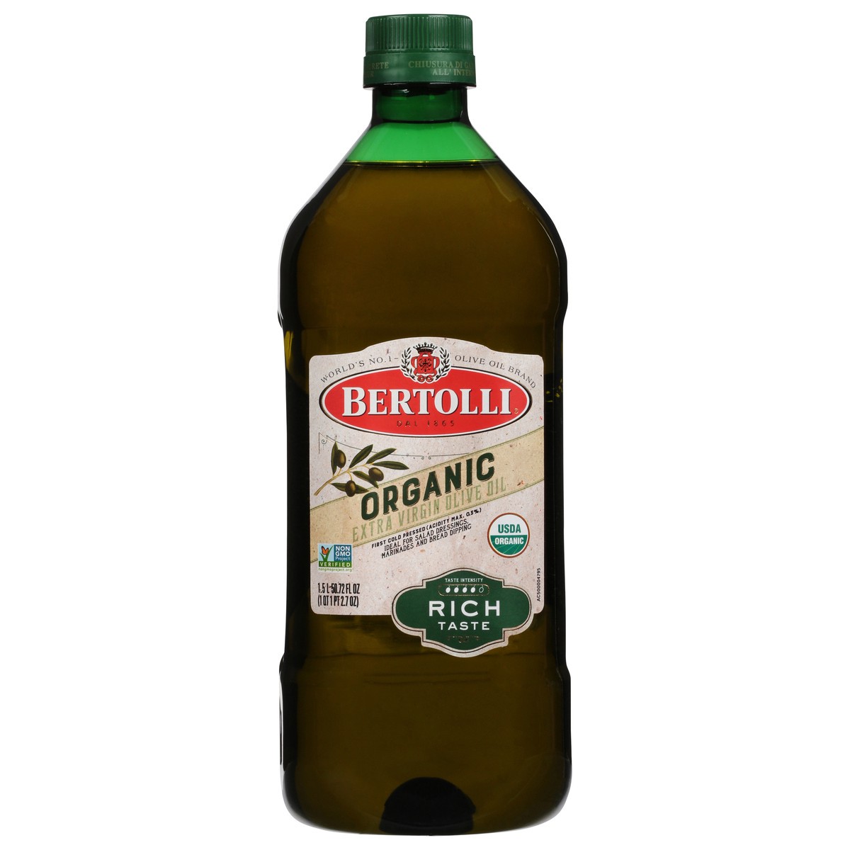 slide 1 of 11, Bertolli Organic Rich Taste Extra Virgin Olive Oil, 