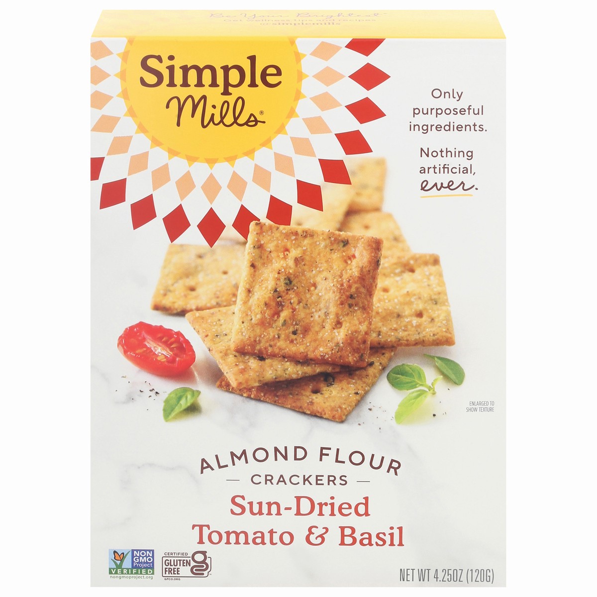 slide 1 of 14, Simple Mills Sun-Dried Tomato & Basil Almond Flour Crackers 4.25 oz, 4.25 oz