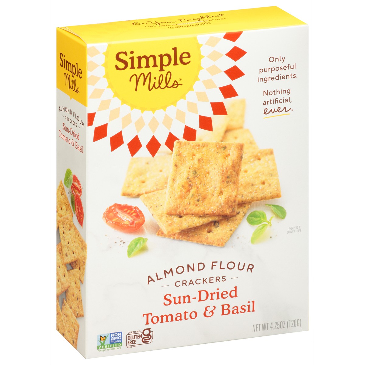 slide 7 of 14, Simple Mills Sun-dried Tomato & Basil Almond Flour Crackers, 4.25 oz