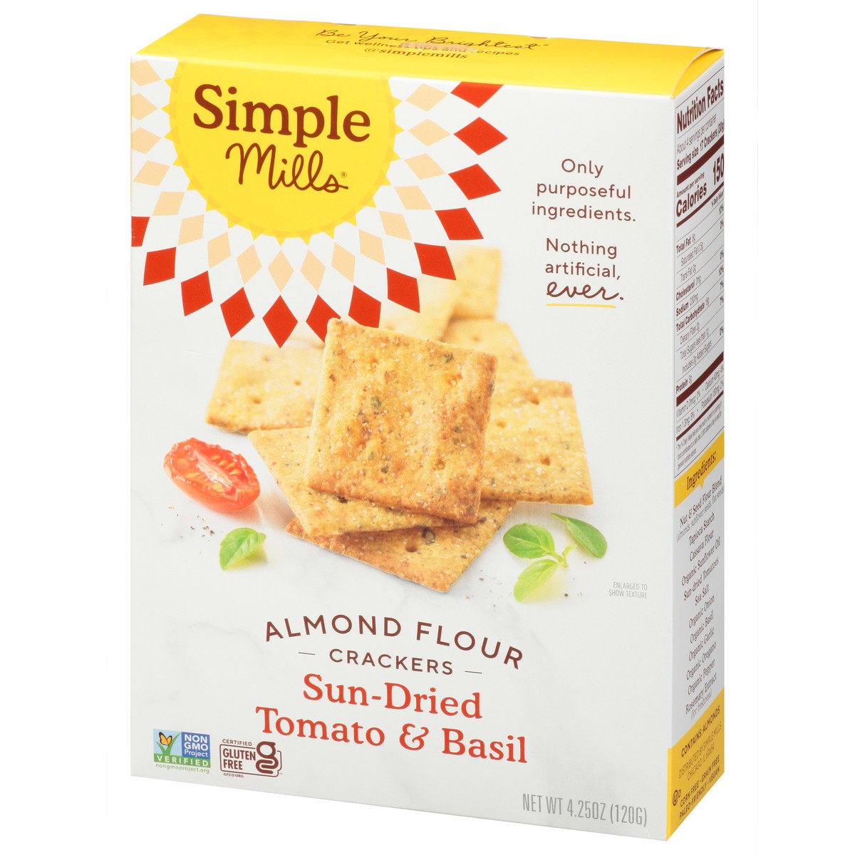 slide 9 of 14, Simple Mills Sun-dried Tomato & Basil Almond Flour Crackers, 4.25 oz