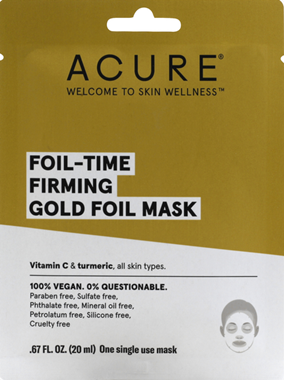 slide 1 of 1, Acure Foil-Time Firming Gold Foil Mask, 1 ct