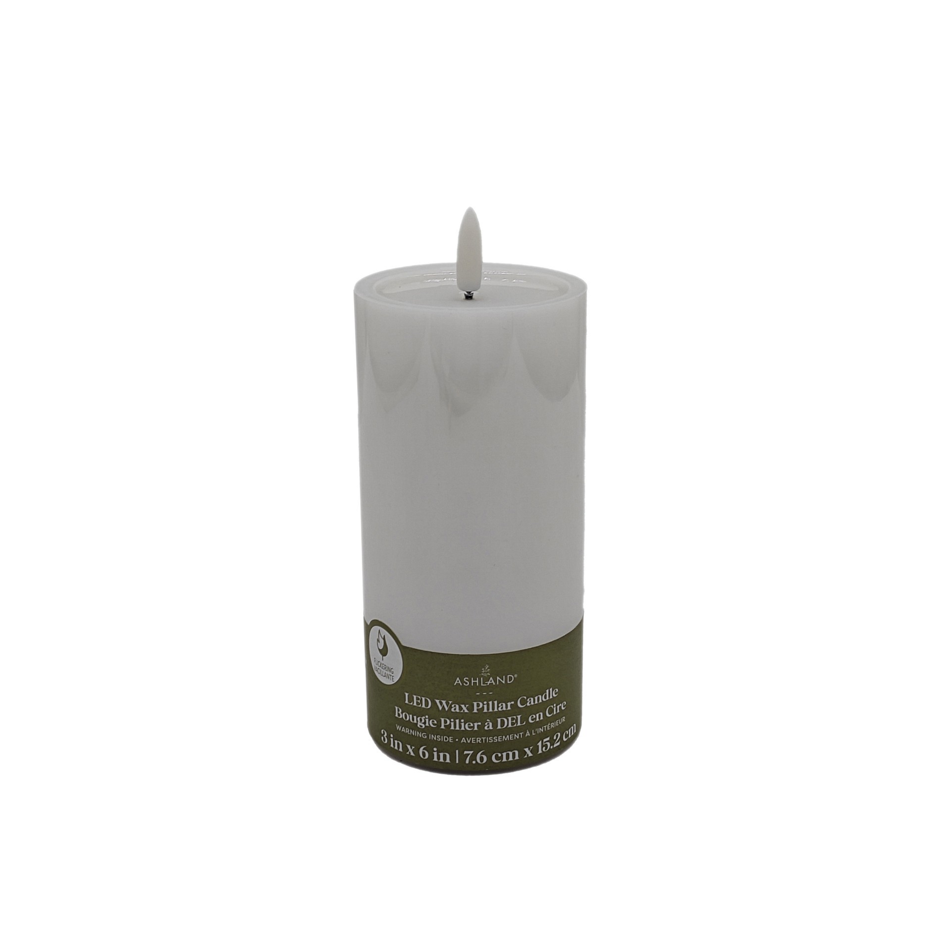 slide 3 of 3, 3" X 6" Flickering Led Wax Pillar Candle By Ashland, 3 in x 6 in