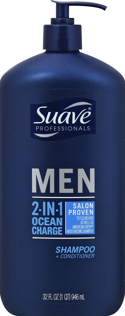 slide 2 of 2, Suave Professionals Men 2-In-1 Ocean Charge Shampoo & Conditioner, 32 fl oz