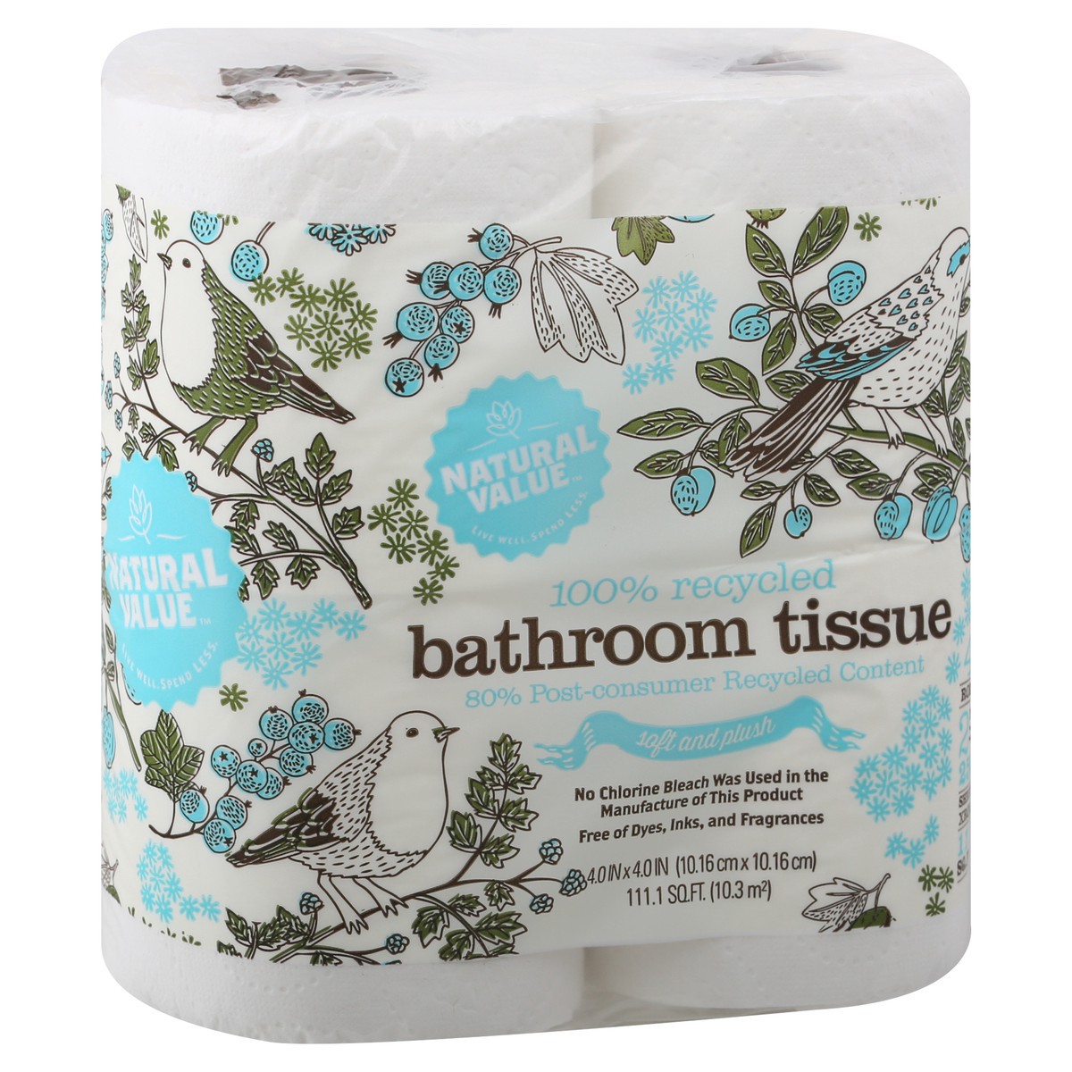 slide 9 of 11, Natural Value 100% Recycled 2-Ply Bathroom Tissue, 96 ct