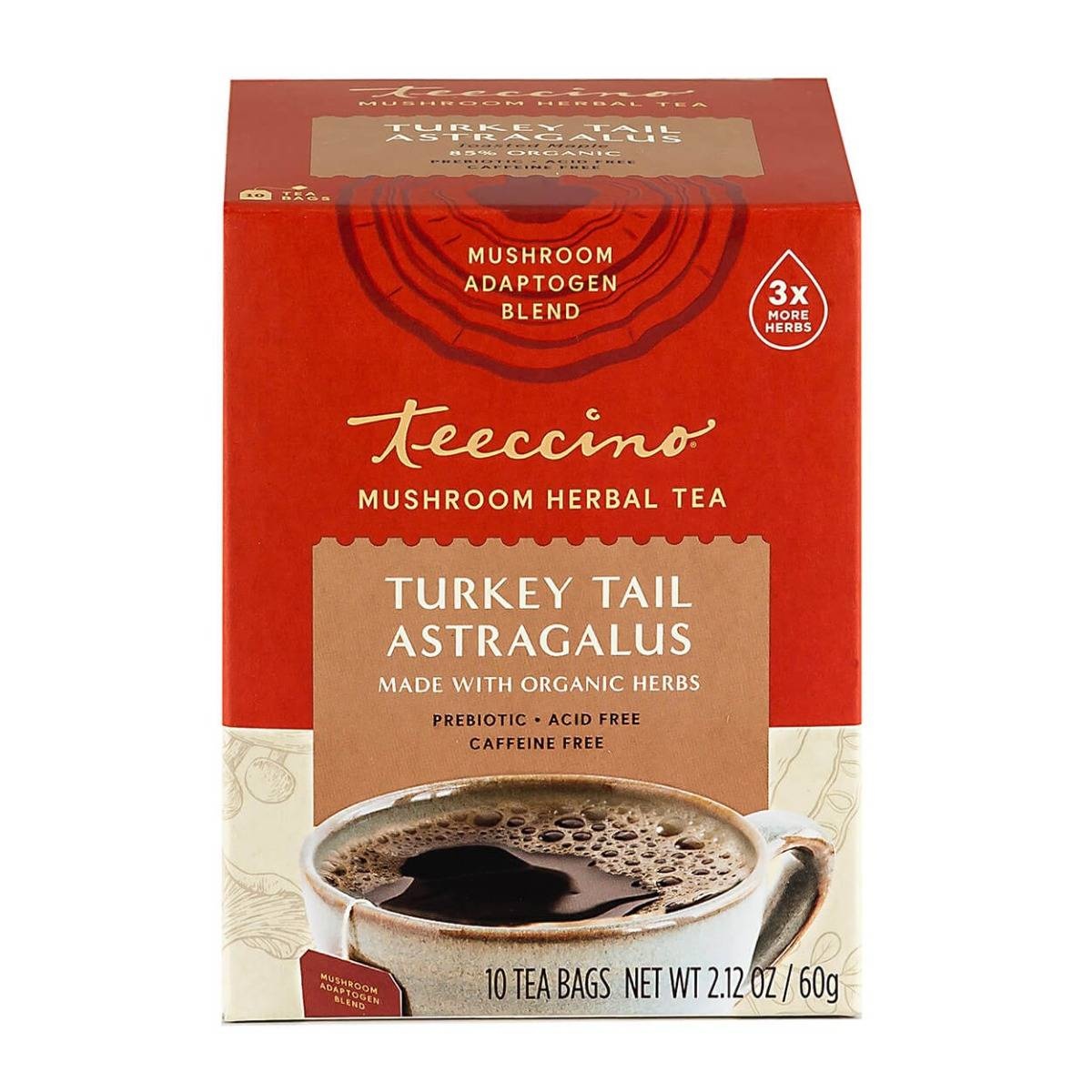 slide 1 of 1, Teeccino Turkey Tail Herbal Tea, 10 ct