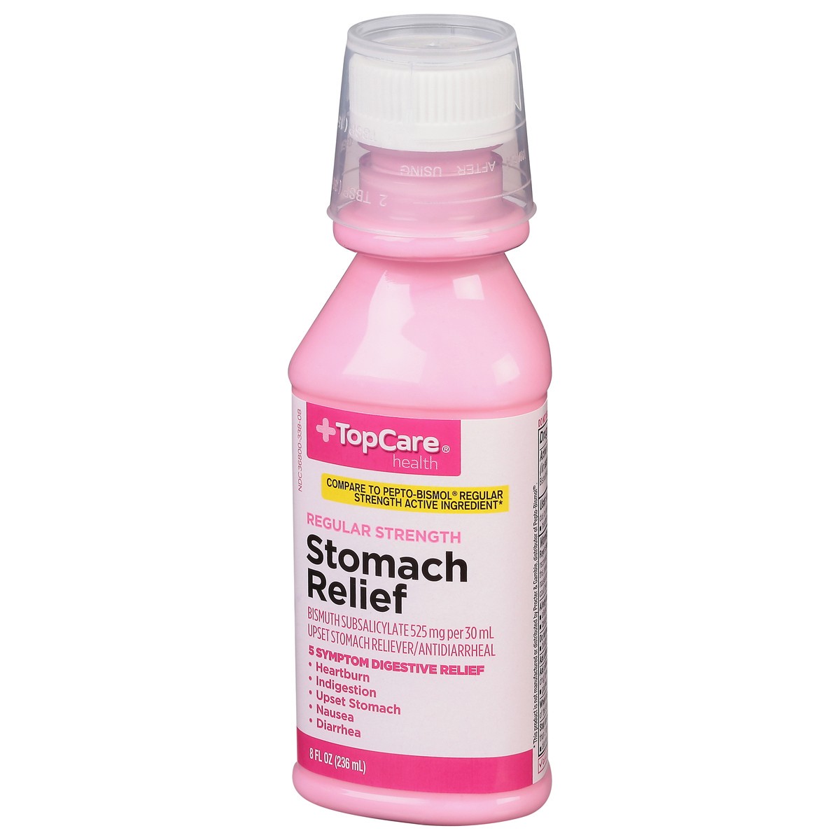 slide 3 of 9, TopCare Health 525 mg Regular Strength Stomach Relief 8 fl oz, 8 fl oz