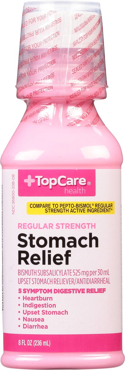 slide 6 of 9, TopCare Health 525 mg Regular Strength Stomach Relief 8 fl oz, 8 fl oz