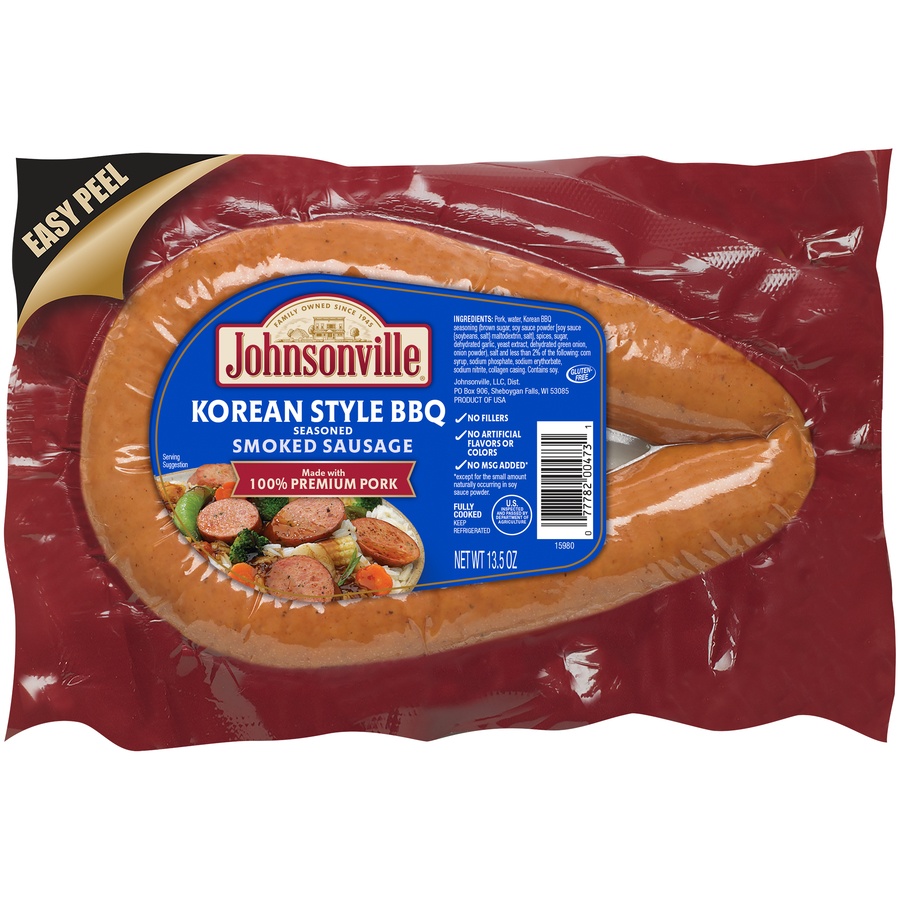 slide 1 of 3, Johnsonville Korean BBQ Smoked Sausage, 13.5 oz