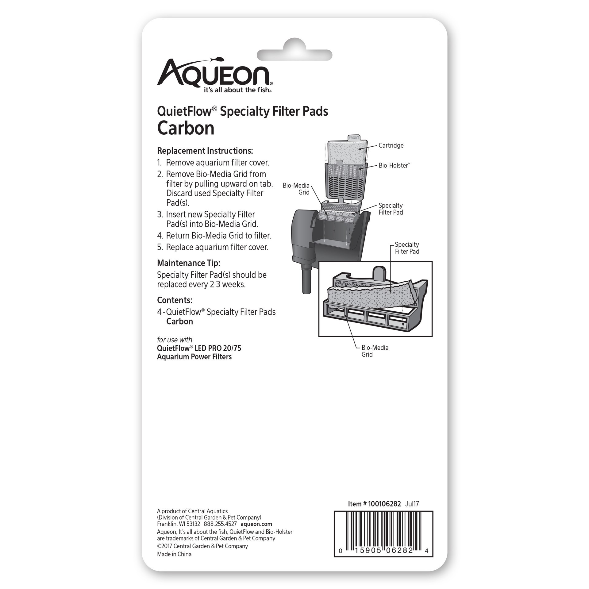 slide 2 of 9, Aqueon Carbon for QuietFlow LED PRO Filter 20/75, 1 ct