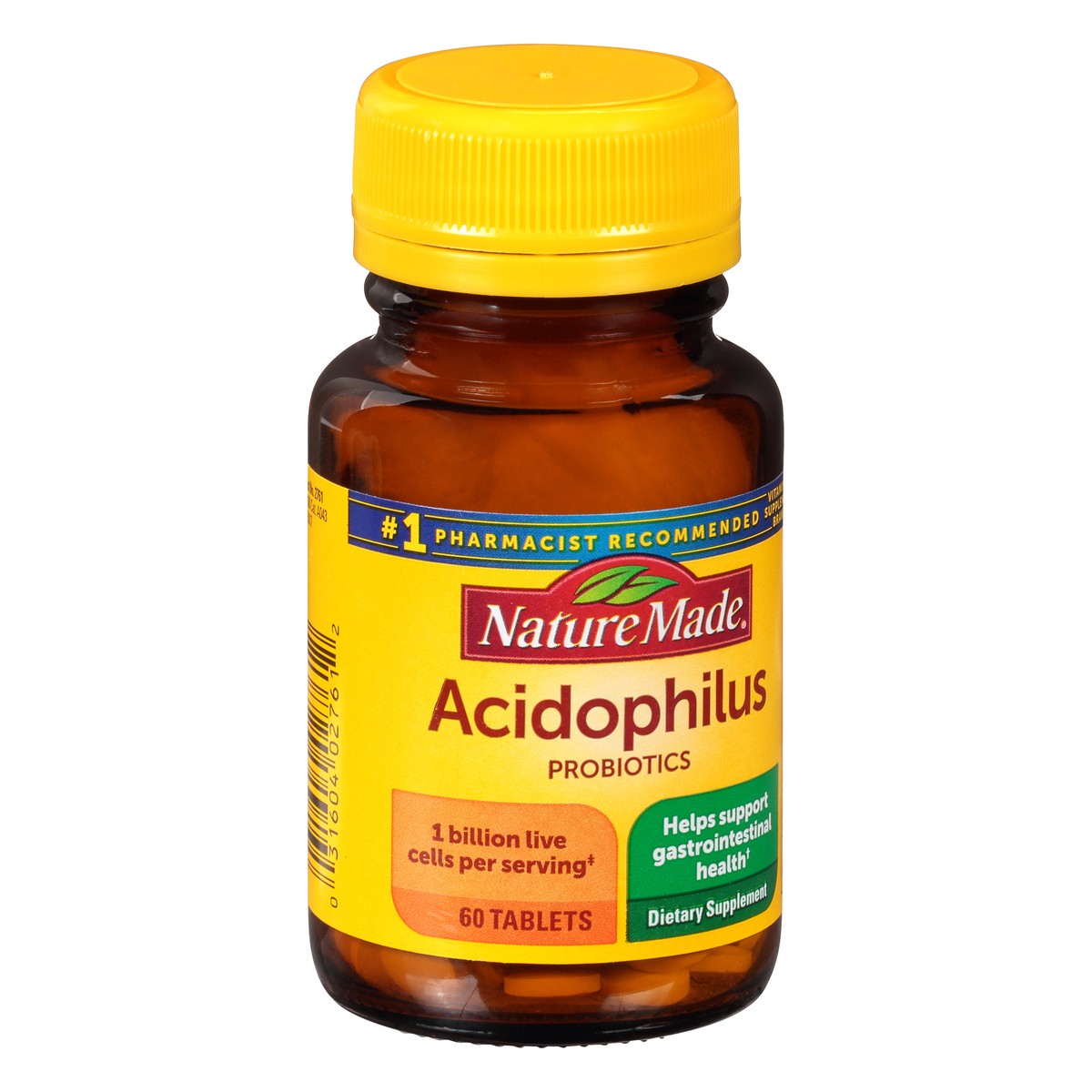 slide 5 of 9, Nature Made Acidophilus Probiotics 1 Billion CFU Per Serving, 60 Tablets, Helps Support Digestive Balance and Gastrointestinal Health, 60 ct