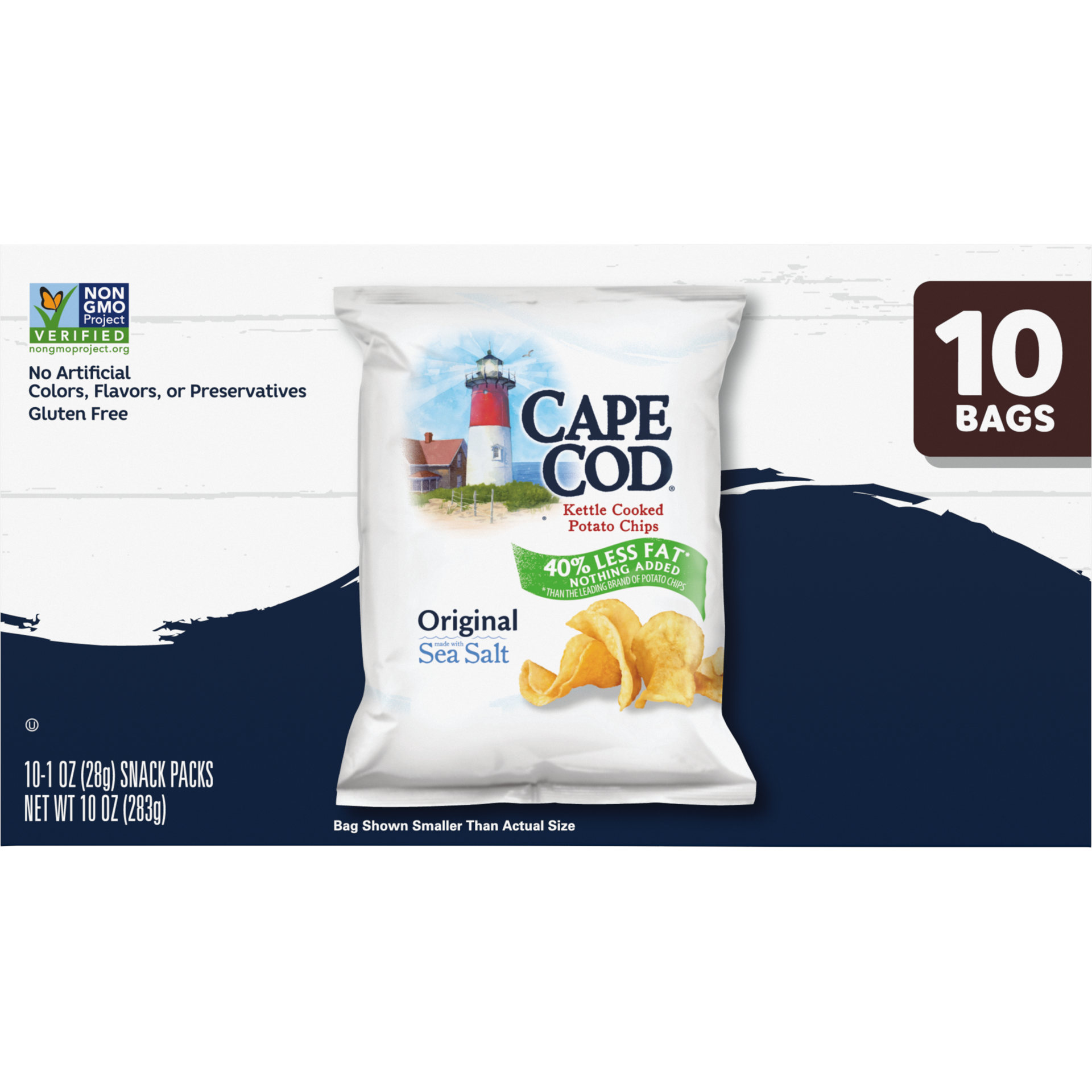 slide 2 of 5, Cape Cod Less Fat Original Chips, 10.000 oz