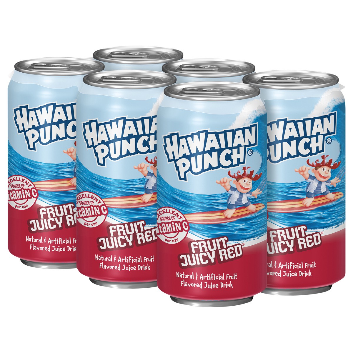 slide 3 of 11, Hawaiian Punch Fruit Juicy Red Juice Drink, 12 fl oz cans, 6 pack, 6 ct