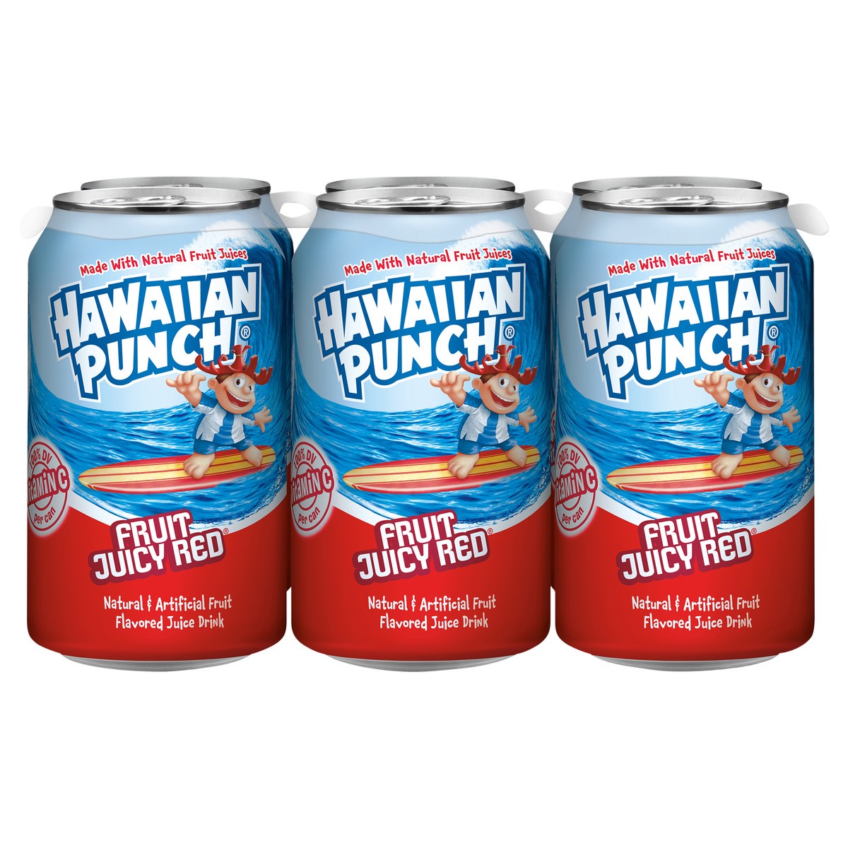 slide 10 of 11, Hawaiian Punch Fruit Juicy Red Juice Drink, 12 fl oz cans, 6 pack, 6 ct