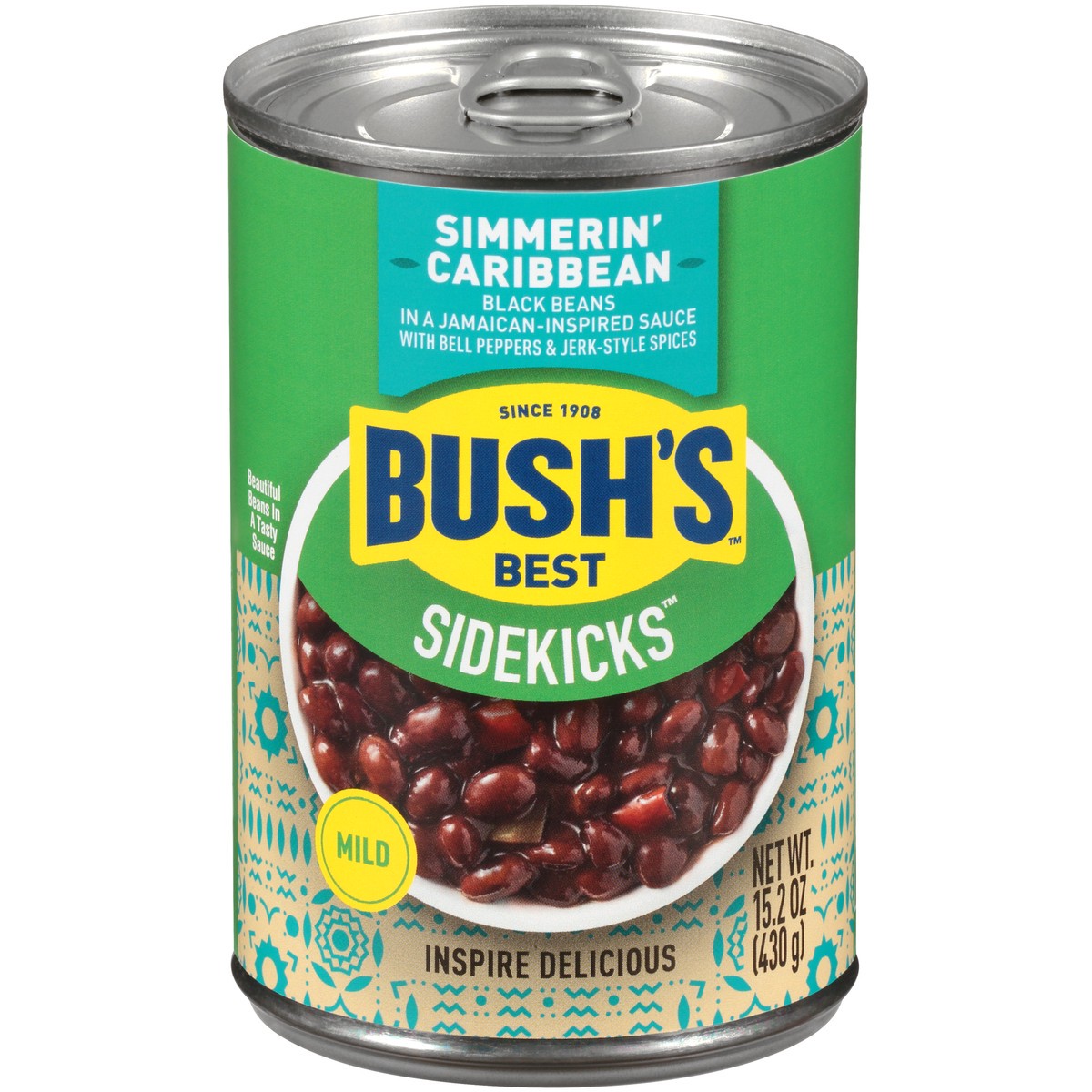 slide 1 of 7, Bush's Best Bush's Sidekicks Simmerin' Caribbean Black Beans 15.2 oz, 15.5 oz