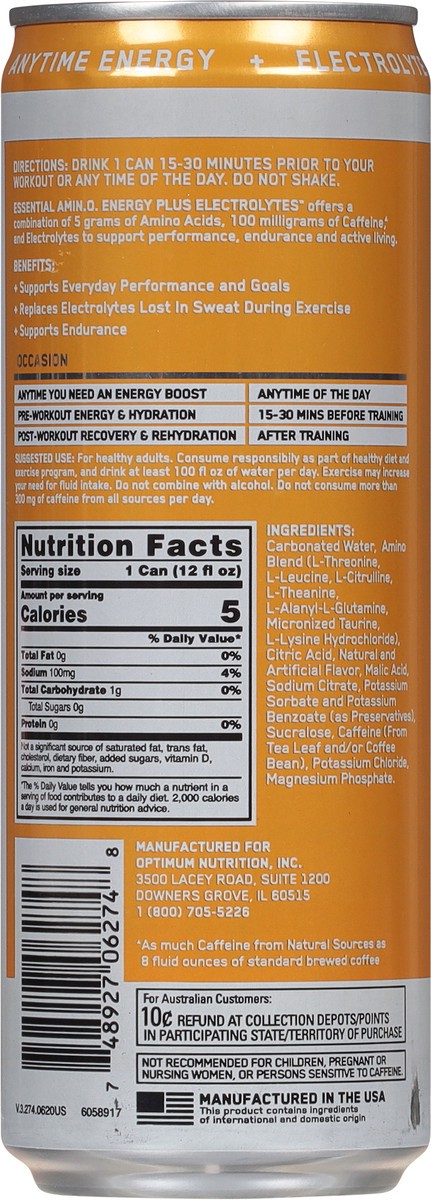 slide 4 of 9, Optimum Nutrition Amino Mango, 12 oz