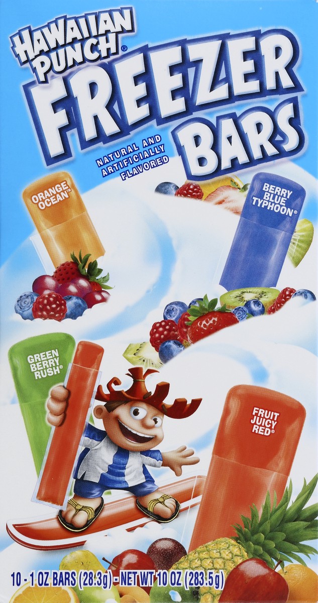 slide 5 of 5, Hawaiian Punch Freezer Bars Green Berry Rush, Fruit Juicy Red, Orange Ocean, Berry Blue Typhoon, 1 oz