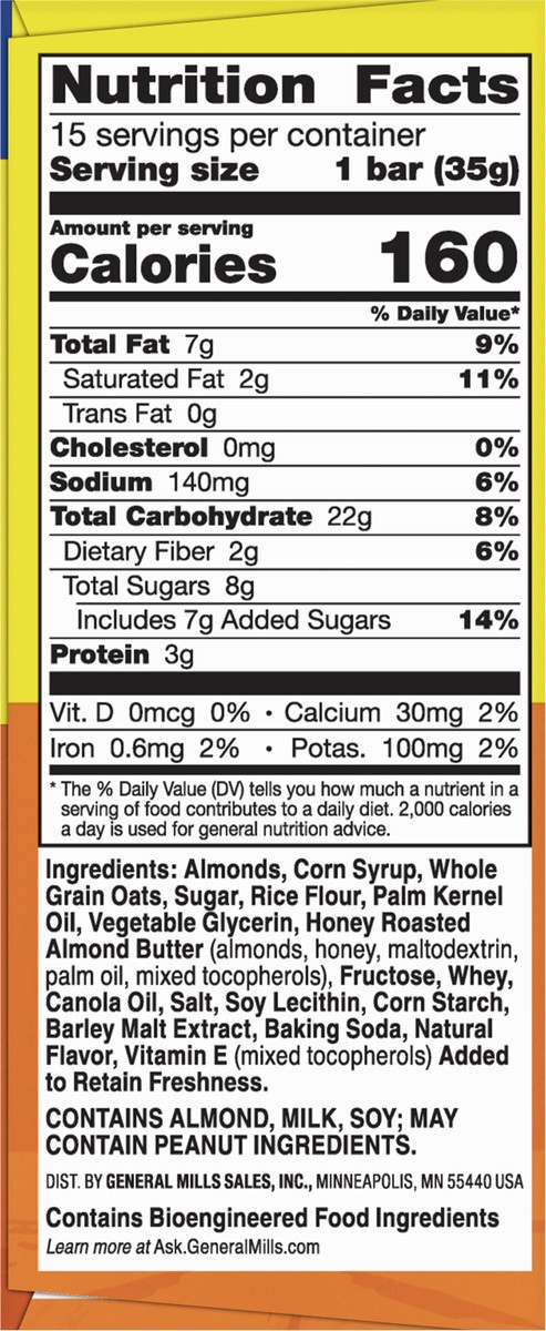 slide 8 of 9, Nature Valley Granola Bars, Sweet and Salty Nut, Almond, 1.2 oz, 15 ct, 15 ct