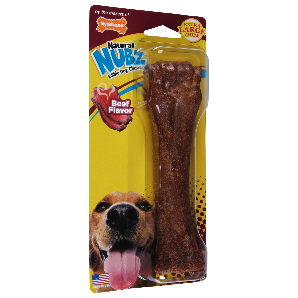 slide 6 of 9, Nylabone Natural Nubz Chew Beef Flavor Dog Treat Extra Large 6.7 oz, 6.7 oz