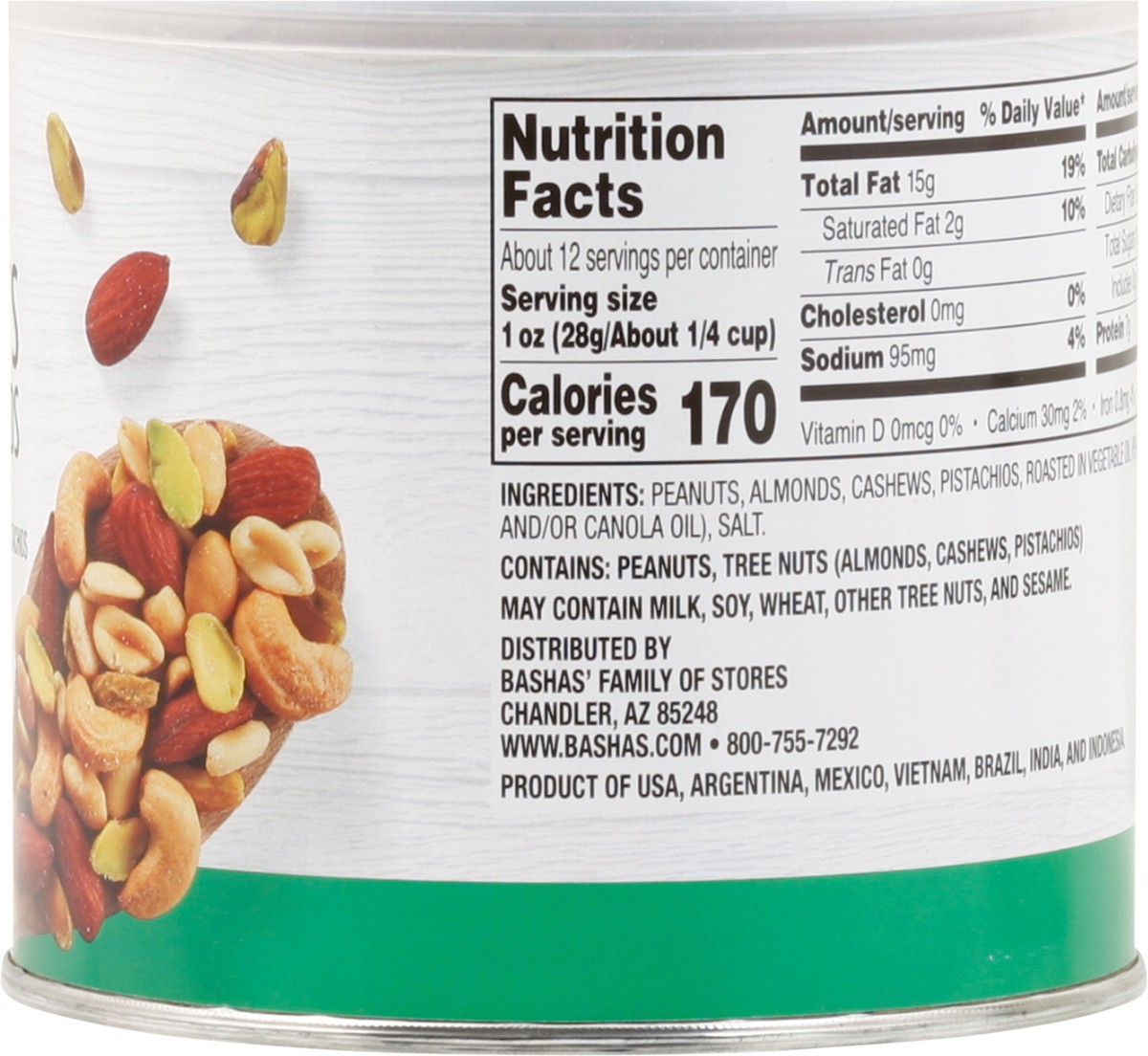 slide 2 of 14, Bashas Mix Nuts W/pistachios, 12 oz