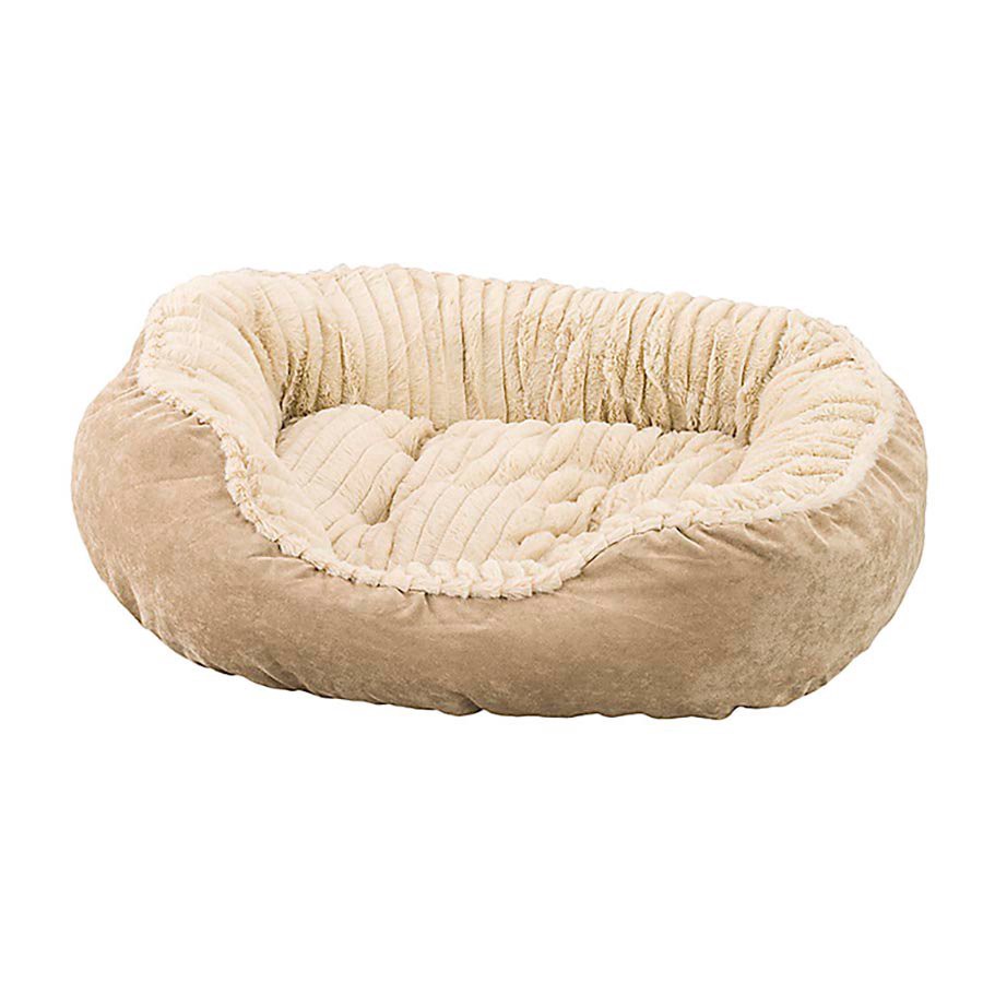 slide 1 of 1, Spot Sleep Zone Carved Tan Plush Bed, 1 ct