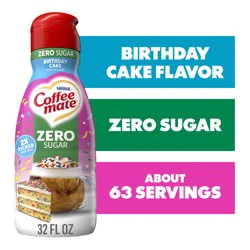Coffee mate Birthday Cake Flavored Coffee Creamer, Liquid Zero Sugar Creamer, Gluten Free