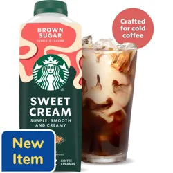 Starbucks Brown Sugar Flavored Sweet Cream Creamer Perfect for Cold Brew & Iced Coffee