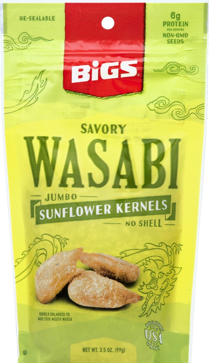 slide 2 of 2, BIGS Savory Wasabi Sunflower Kernels, 3.5-oz. Bag, 3.5 oz