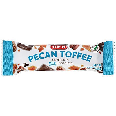 slide 1 of 1, H-E-B Select Ingredients Milk Chocolate Pecan Toffee Bar, 1.5 oz