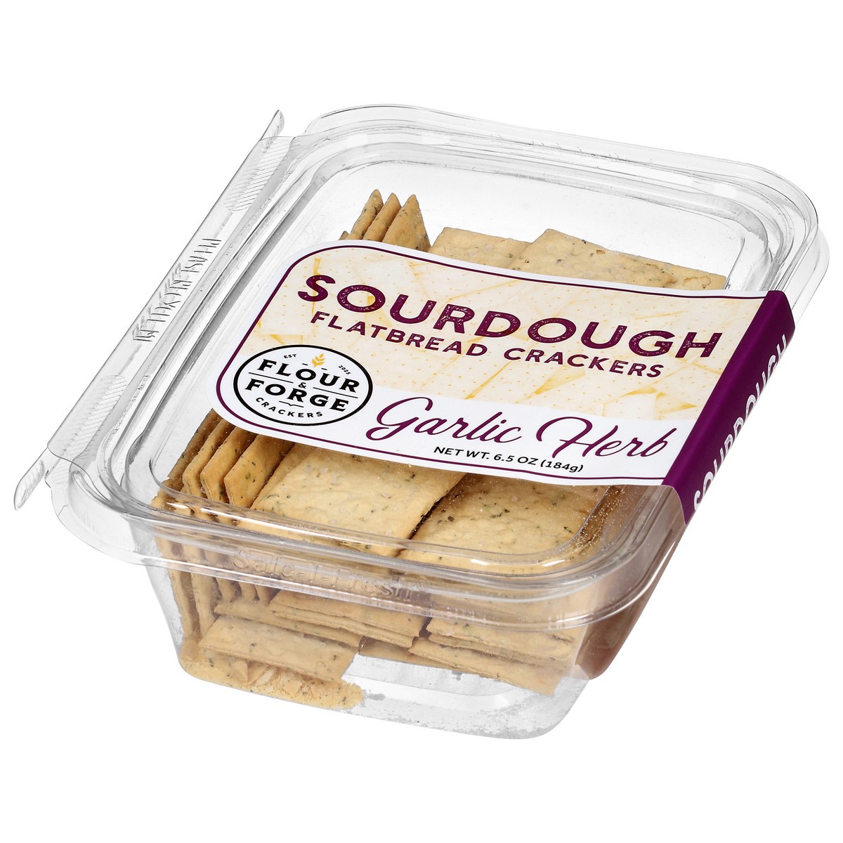 slide 4 of 4, Flour & Forge Sourdough Garlic Herb Flatbread Crackers 6.5 oz, 6.5 oz