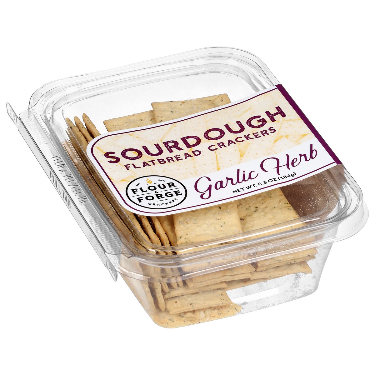 slide 2 of 4, Flour & Forge Sourdough Garlic Herb Flatbread Crackers 6.5 oz, 6.5 oz