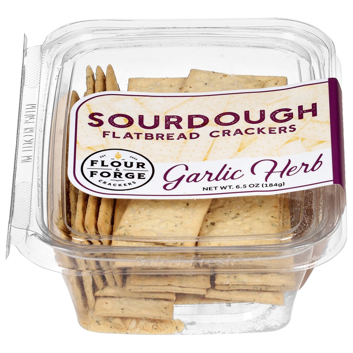 slide 1 of 4, Flour & Forge Sourdough Garlic Herb Flatbread Crackers 6.5 oz, 6.5 oz