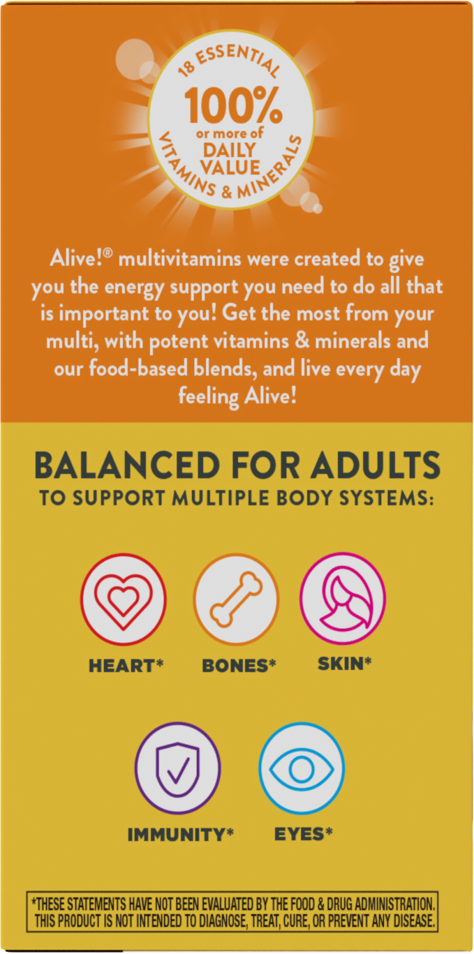 slide 2 of 5, Alive! Daily Energy Multi Vitamin, 60 ct