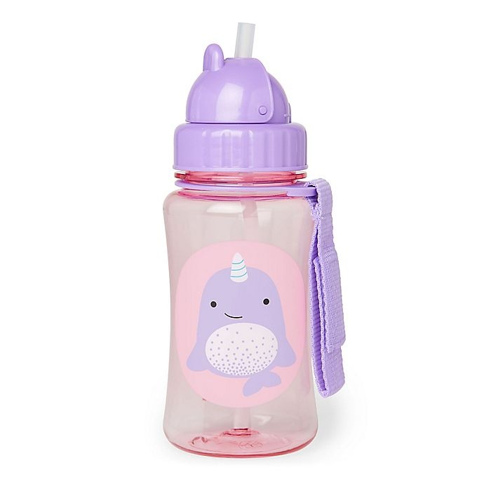 slide 1 of 3, Skip Hop SKIP*HOP Zoo Narwhal Straw Bottle, 12 oz