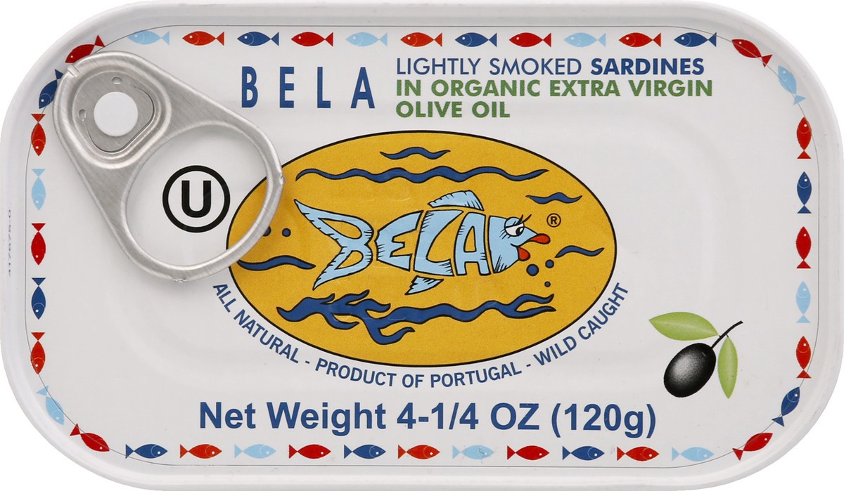 slide 3 of 13, Bela In Organic Extra Virgin Olive Oil Sardines 4.25 oz, 4.25 oz