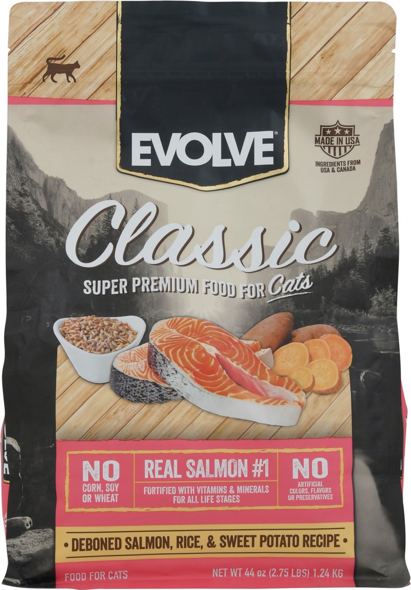 slide 8 of 9, Evolve Classic Super Premium Deboned Salmon, Rice, & Sweet Potato Recipe Food for Cats 44 oz, 44 oz