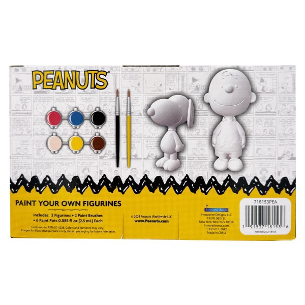 slide 3 of 3, Innovative Storage Designs Peanuts 2 Pack Paint Your Own Figurines, 5.5"" x 9"" x 3"", 1 ct